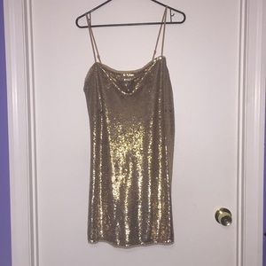 Free people sequin gold dress